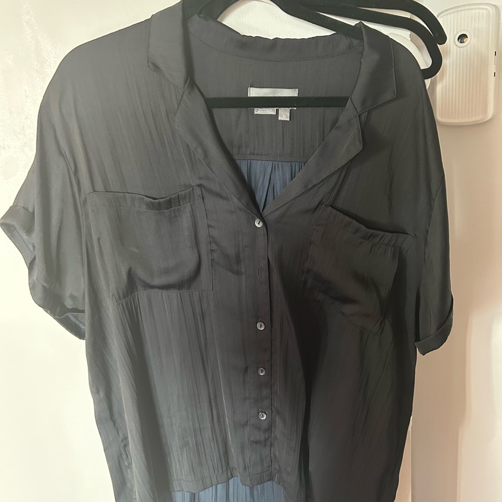 Anthropologie Charcoal Button-Down Shirt